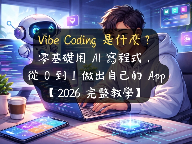 Vibe Coding 是什麼？零基礎用 AI 寫程式，從 0 到 1 做出自己的 App【2026 完整教學】