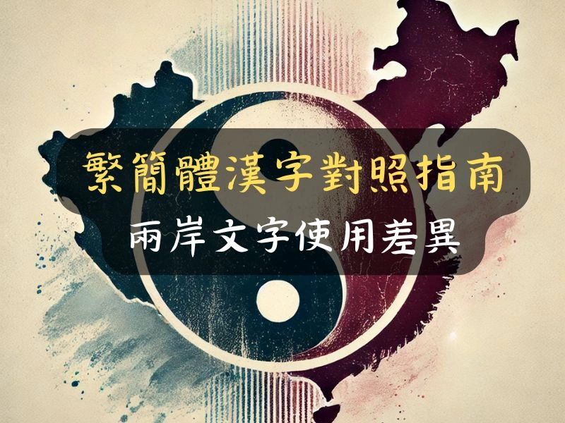 繁簡體漢字對照指南:兩岸文字使用差異