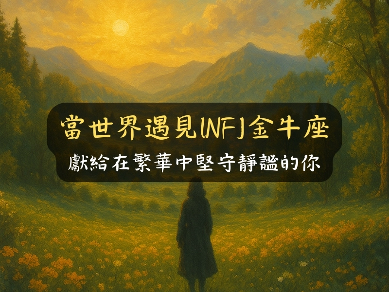 當世界遇見INFJ金牛座：獻給在繁華中堅守靜謐的你