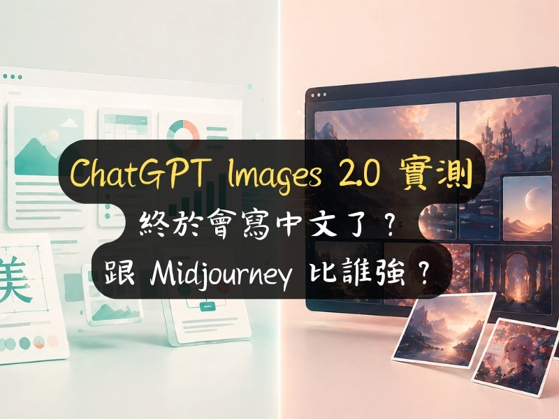 ChatGPT Images 2.0 實測：終於會寫中文了？跟 Midjourney 比誰強？