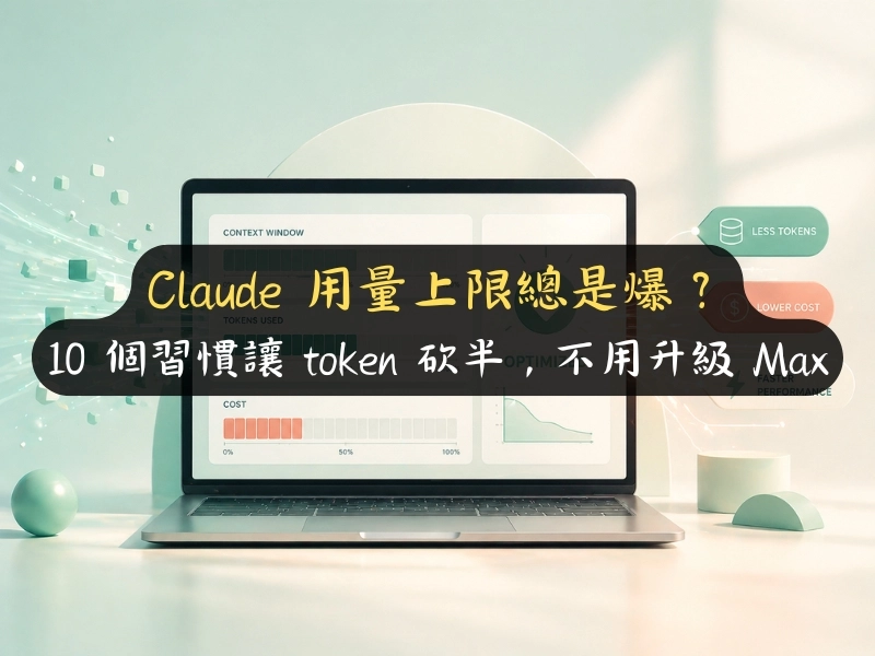 Claude 用量上限總是爆？10 個習慣讓 token 砍半，不用升級 Max