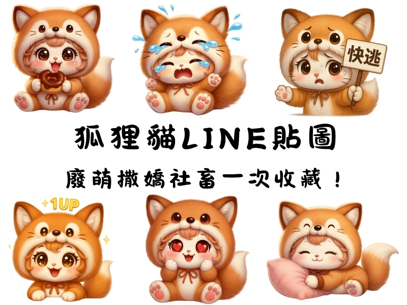 狐狸貓LINE貼圖推薦｜廢萌撒嬌社畜一次收藏！