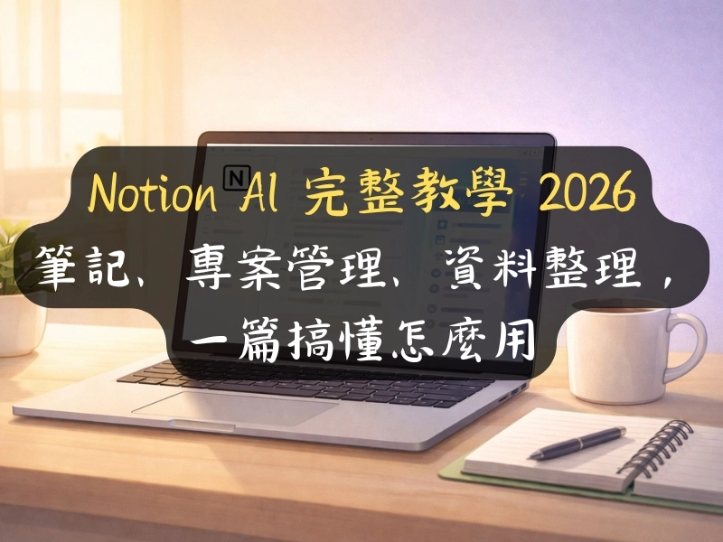 Notion AI 完整教學 2026：筆記、專案管理、資料整理，一篇搞懂怎麼用