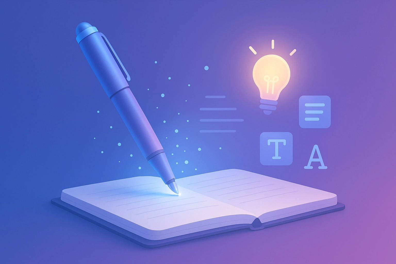 AI 寫作工具概念圖，展示 Perplexity 和 NotebookLM 的研究與整理功能