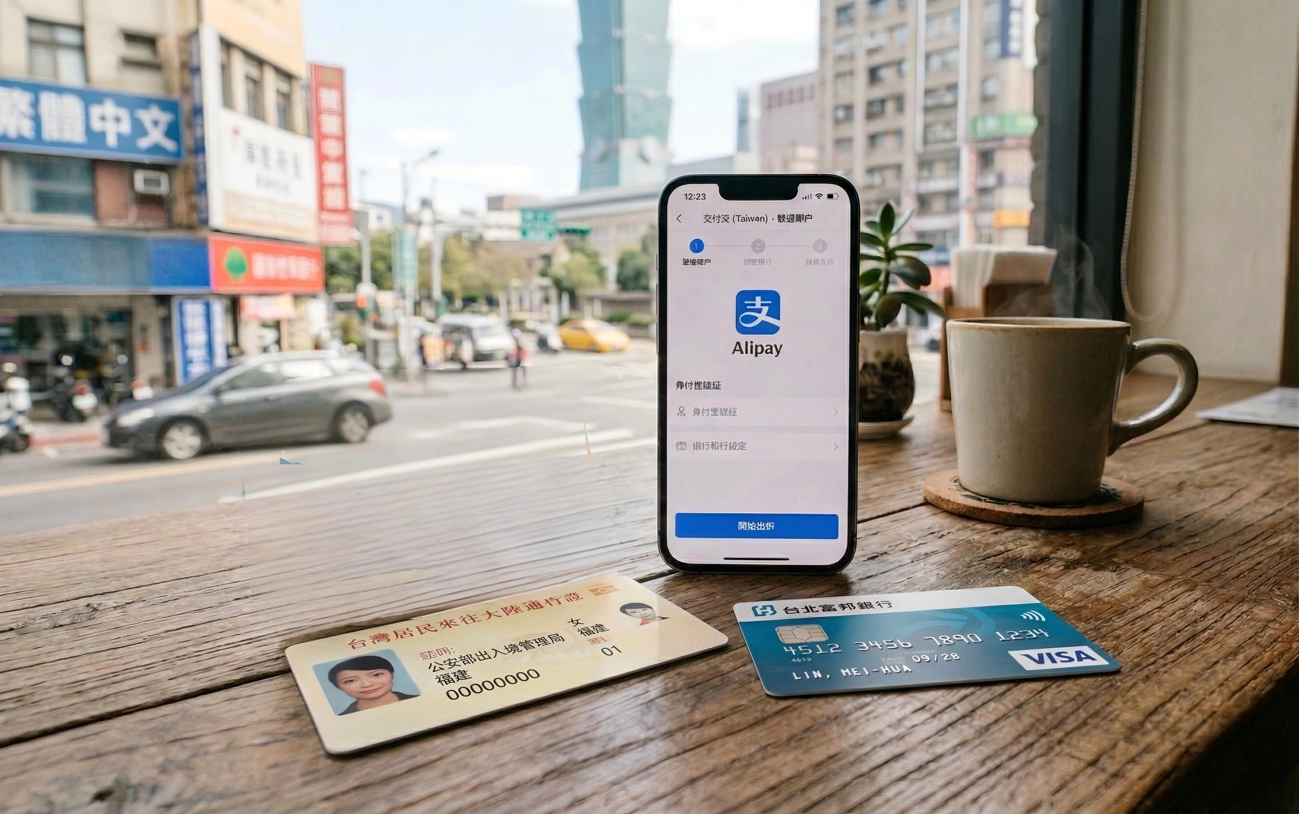 支付寶台灣開通準備三件套：台胞證、信用卡、手機