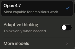 Claude Opus 4.7 Adaptive thinking