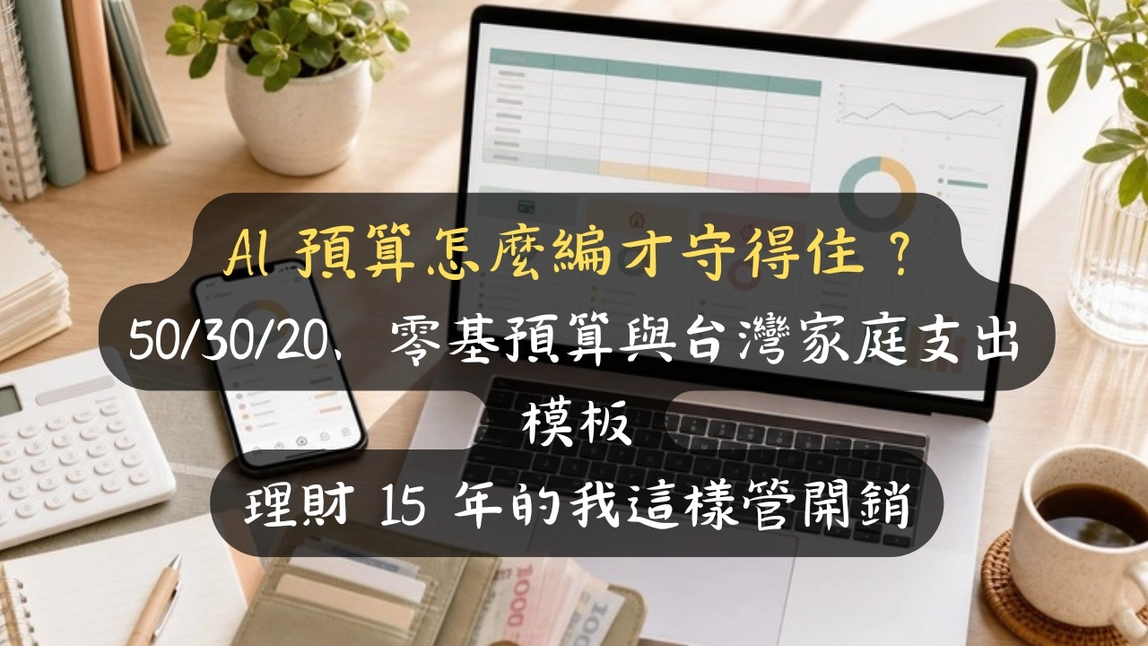 AI 預算怎麼編才不會月底破功？50/30/20、零基預算與台灣家庭支出模板，理財 15 年的我這樣管開銷
