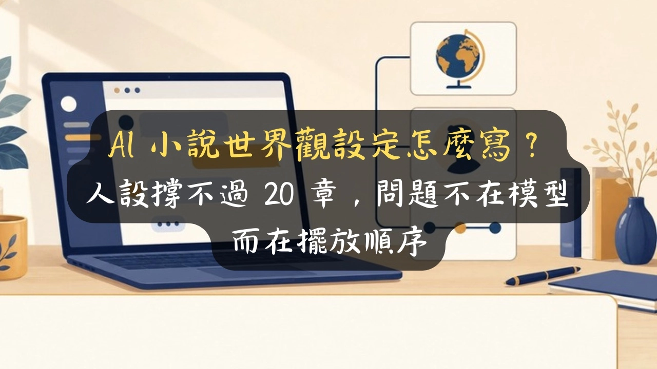 AI 小說世界觀設定怎麼寫？人設撐不過 20 章，問題不在模型而在擺放順序