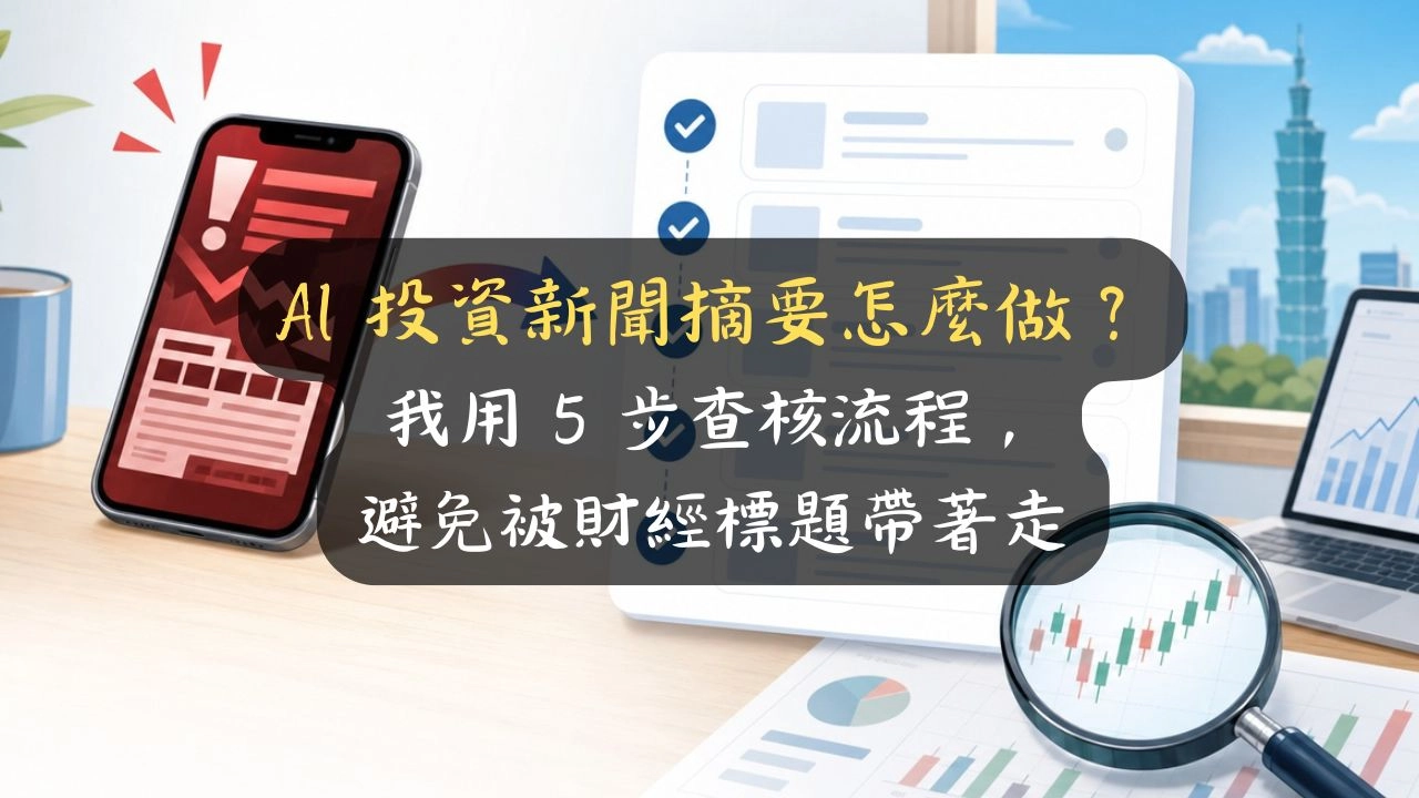 AI 投資新聞摘要怎麼做？我用 5 步查核流程，避免被財經標題帶著走