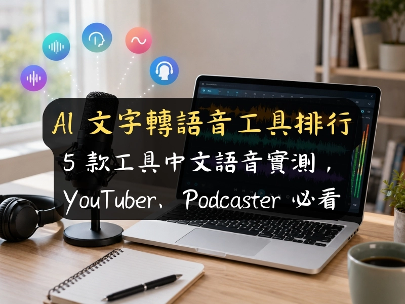 AI 文字轉語音工具排行 2026：5 款工具中文語音實測，YouTuber、Podcaster 必看