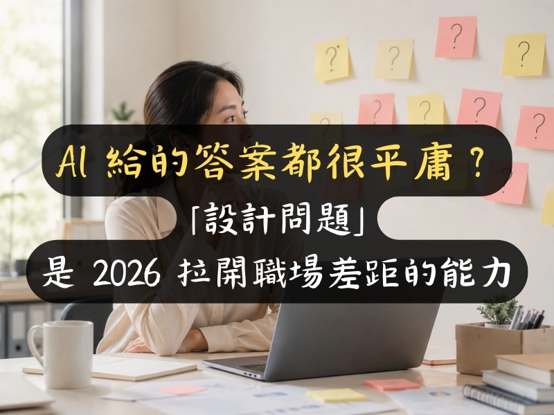 AI 給的答案都很平庸？「設計問題」是 2026 拉開職場差距的能力