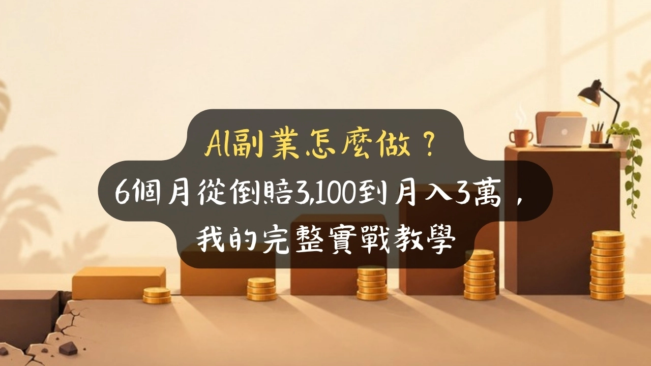 AI副業怎麼做？6個月從倒賠3,100到月入3萬，我的完整實戰教學
