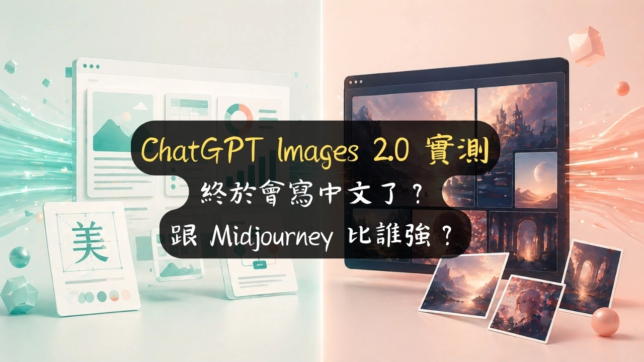 ChatGPT Images 2.0 實測：終於會寫中文了？跟 Midjourney 比誰強？