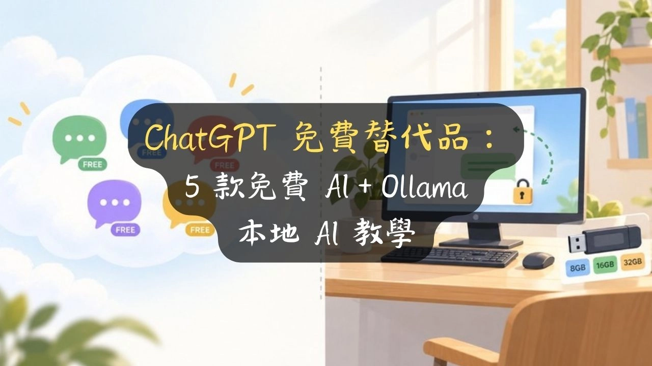 ChatGPT 免費替代品：5 款免費 AI＋Ollama 本地 AI 教學