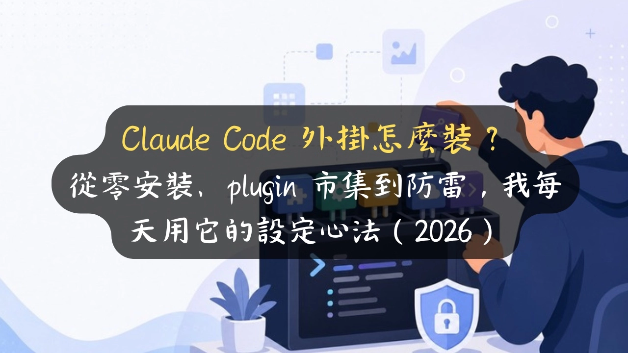 Claude Code 外掛怎麼裝？從零安裝、plugin 市集到防雷，我每天用它的設定心法（2026）