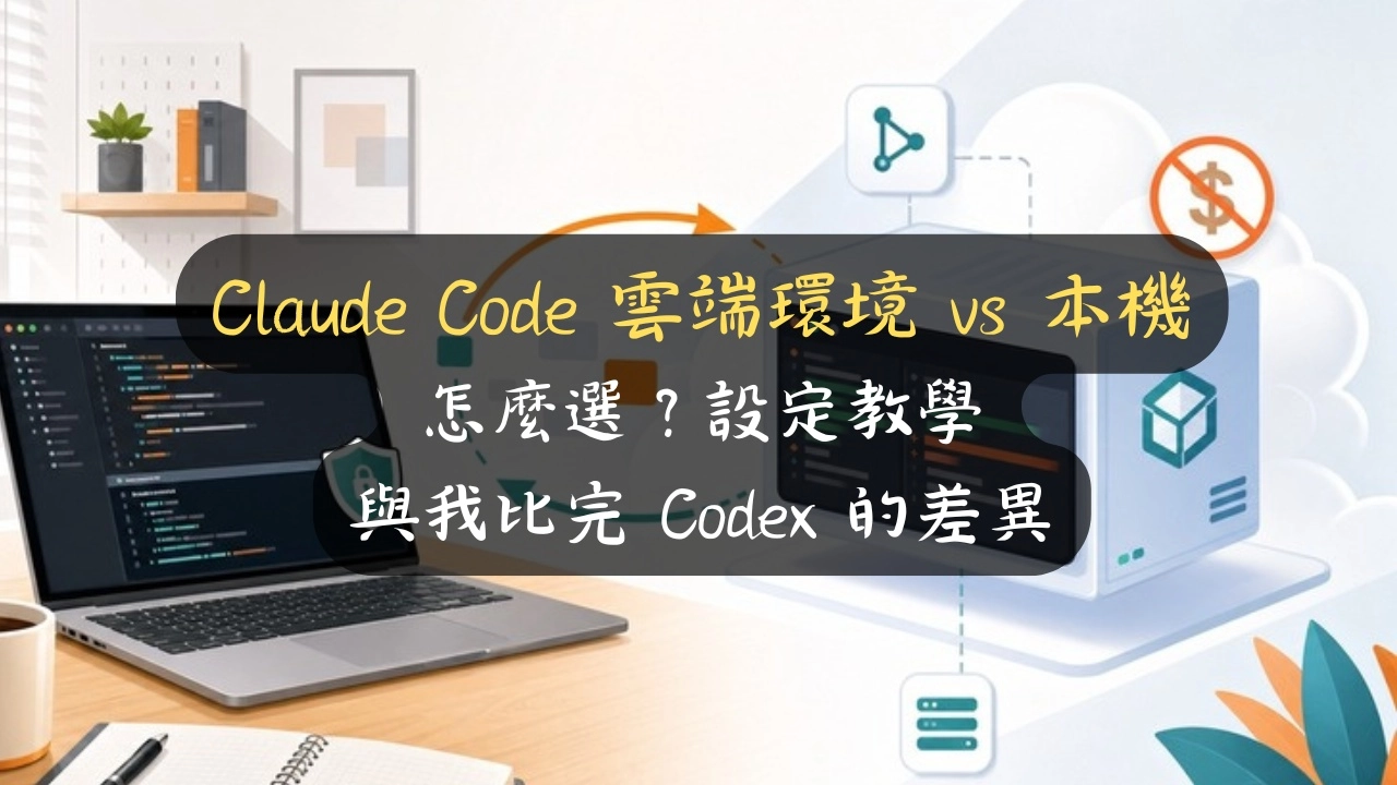 Claude Code 雲端環境 vs 本機怎麼選？設定教學＋雲端不另收費的關鍵差異
