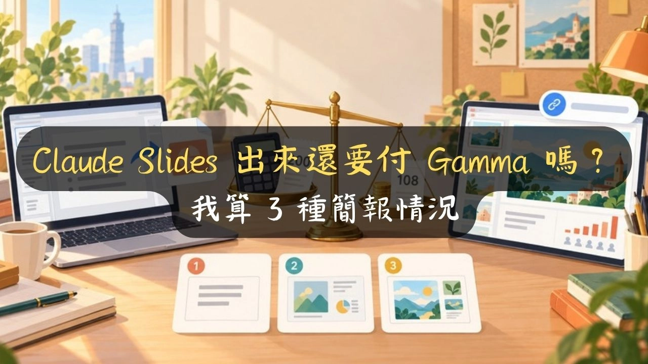 Claude Slides 出來還要付 Gamma 嗎？我算 3 種簡報情況