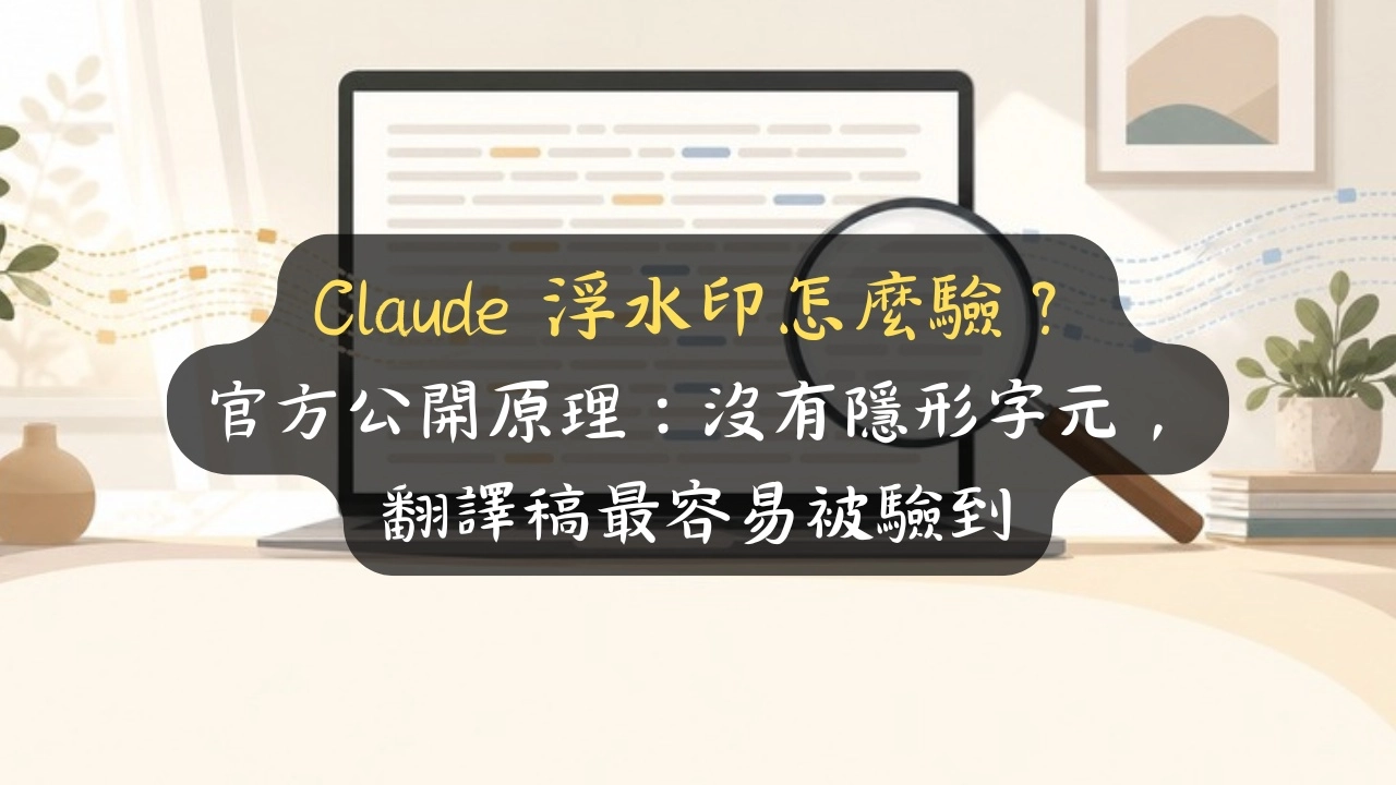 Claude 浮水印怎麼驗？官方公開原理：沒有隱形字元，翻譯稿最容易被驗到