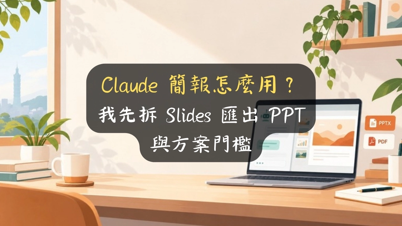 Claude 簡報怎麼用？我先拆 Slides 匯出 PPT 與方案門檻