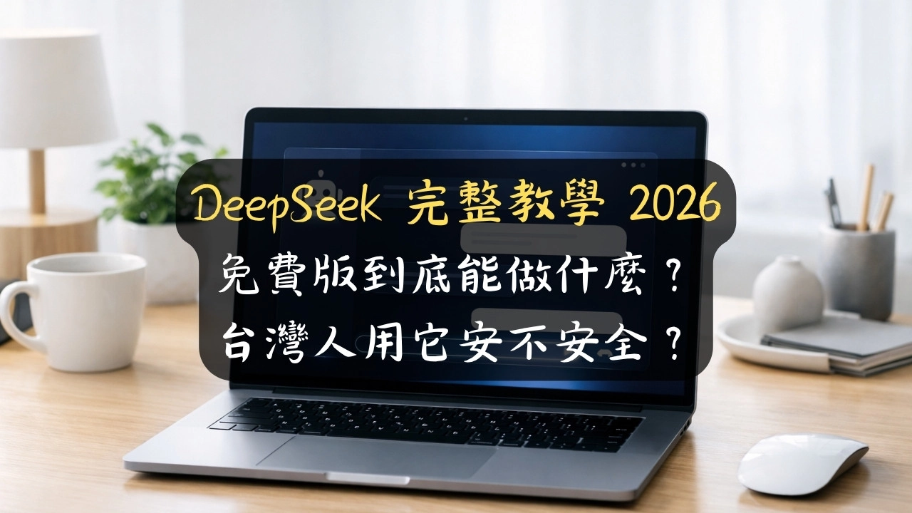 DeepSeek 完整教學 2026：免費版到底能做什麼？台灣人用它安不安全？