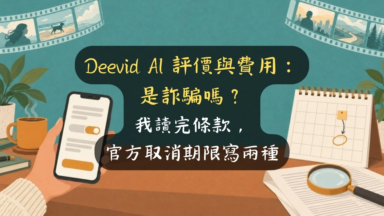 Deevid AI 評價與費用：是詐騙嗎？我讀完條款，官方取消期限寫兩種