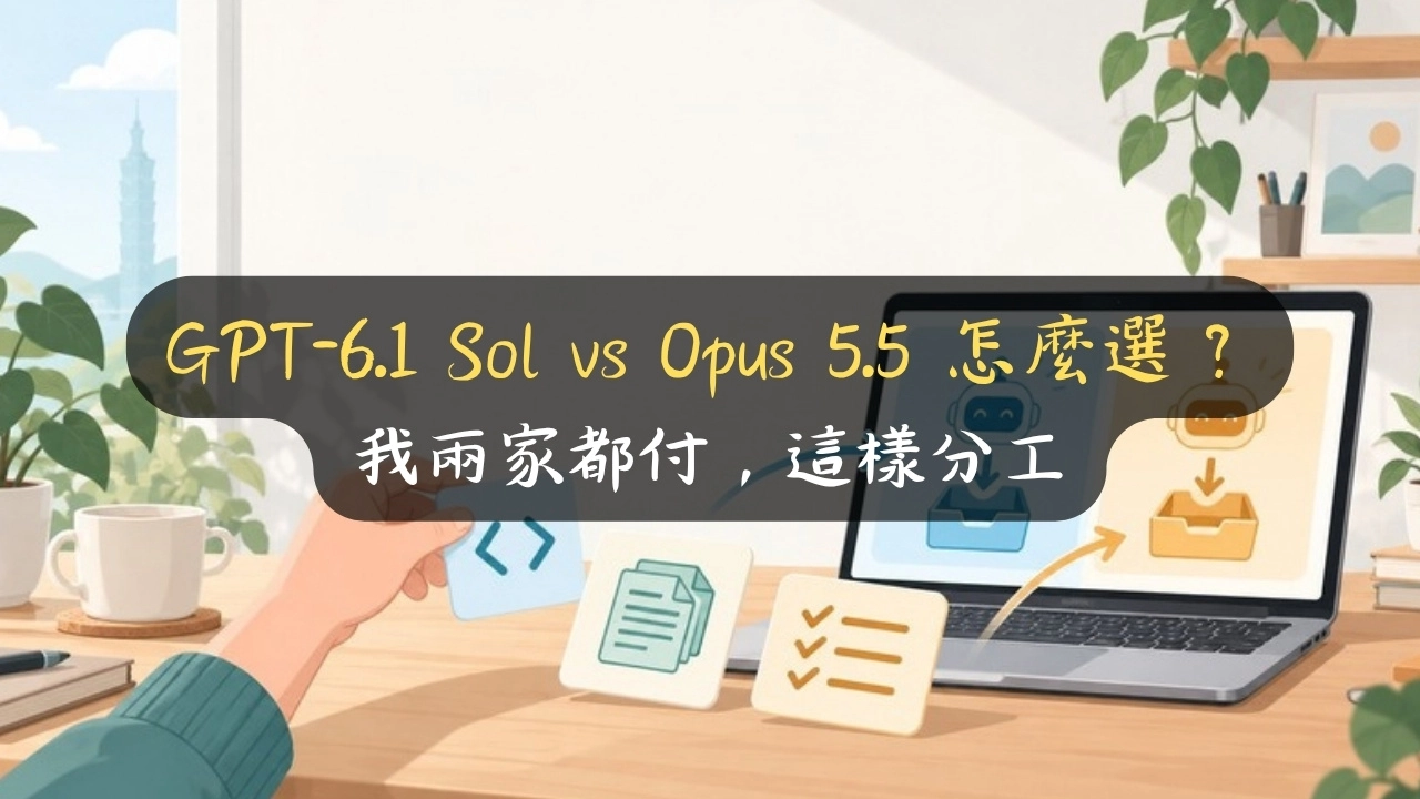 GPT-6.1 Sol vs Opus 5.5 怎麼選？我兩家都付，這樣分工