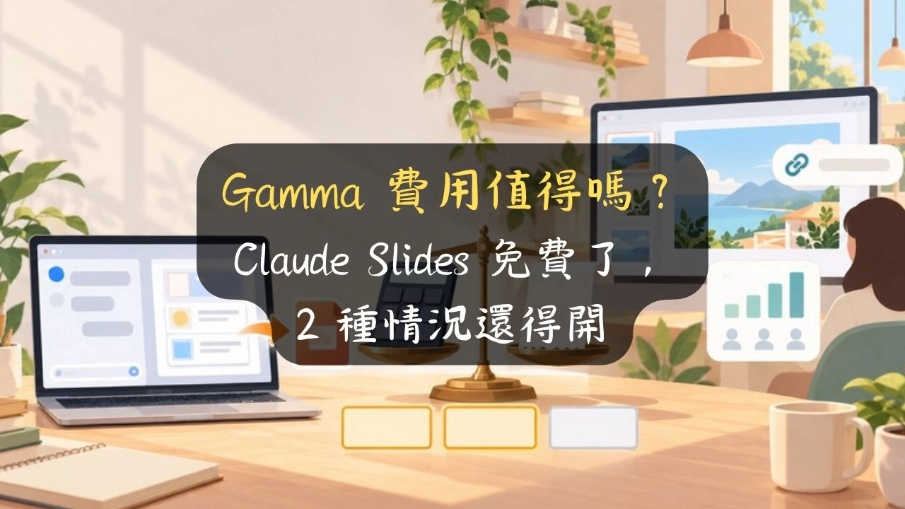 Gamma 費用值得嗎？Claude Slides 免費了，2 種情況還得開