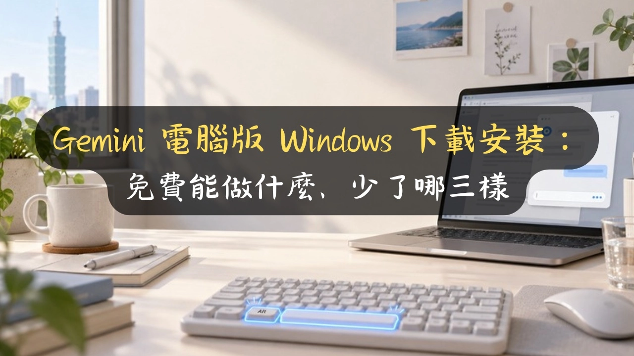 Gemini 電腦版 Windows 下載安裝：免費能做什麼、少了哪三樣