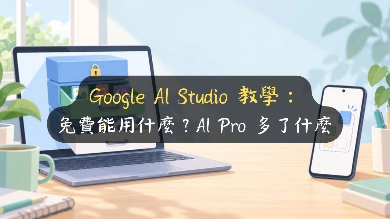 Google AI Studio 教學：免費能用什麼？AI Pro 多了什麼