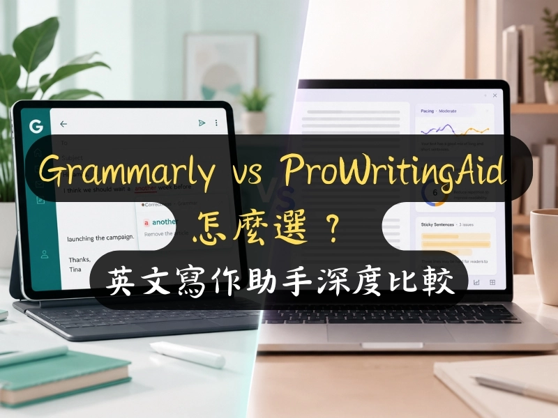 Grammarly vs ProWritingAid 怎麼選？2026 英文寫作助手深度比較給台灣使用者