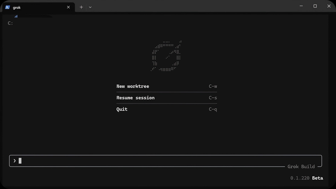 Grok Build CLI界面