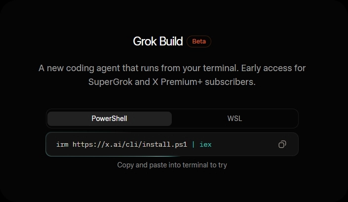 Grok Build 網頁入口
