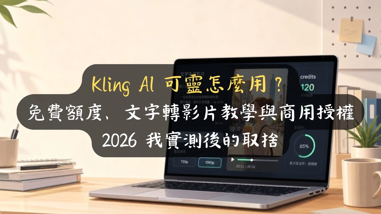 Kling AI 可靈怎麼用？免費夠不夠、文字轉影片到商用授權，我實測後勸你先別急著付費