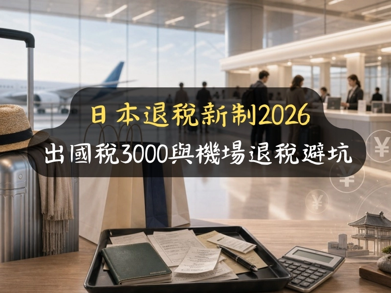 日本退稅新制2026：出國稅3000與機場退稅避坑