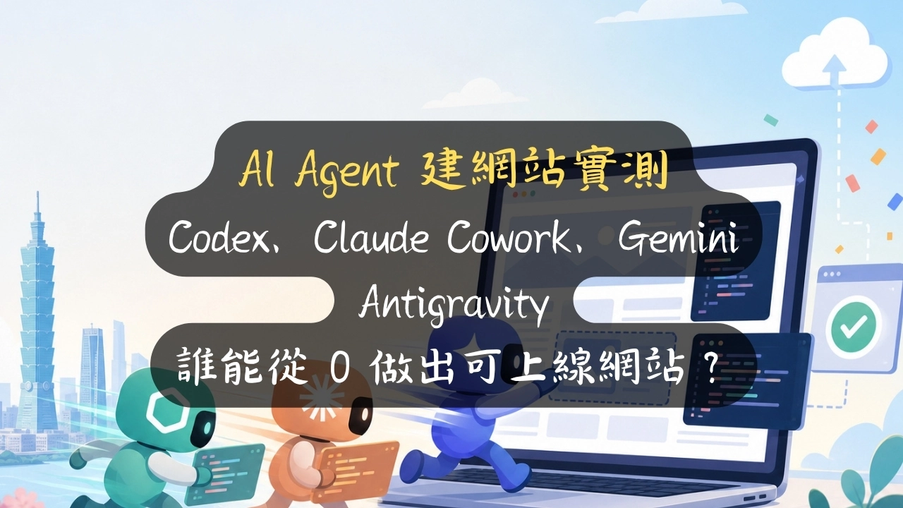AI Agent 建網站實測：Codex、Claude Cowork、Gemini Antigravity 2.0 誰能從 0 做出可上線網站？