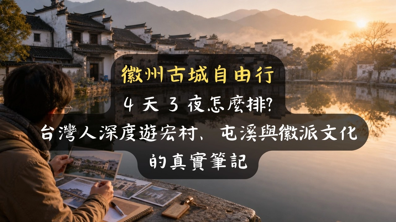 徽州古城自由行 4 天 3 夜怎麼排？台灣人深度遊宏村、屯溪與徽派文化的真實筆記