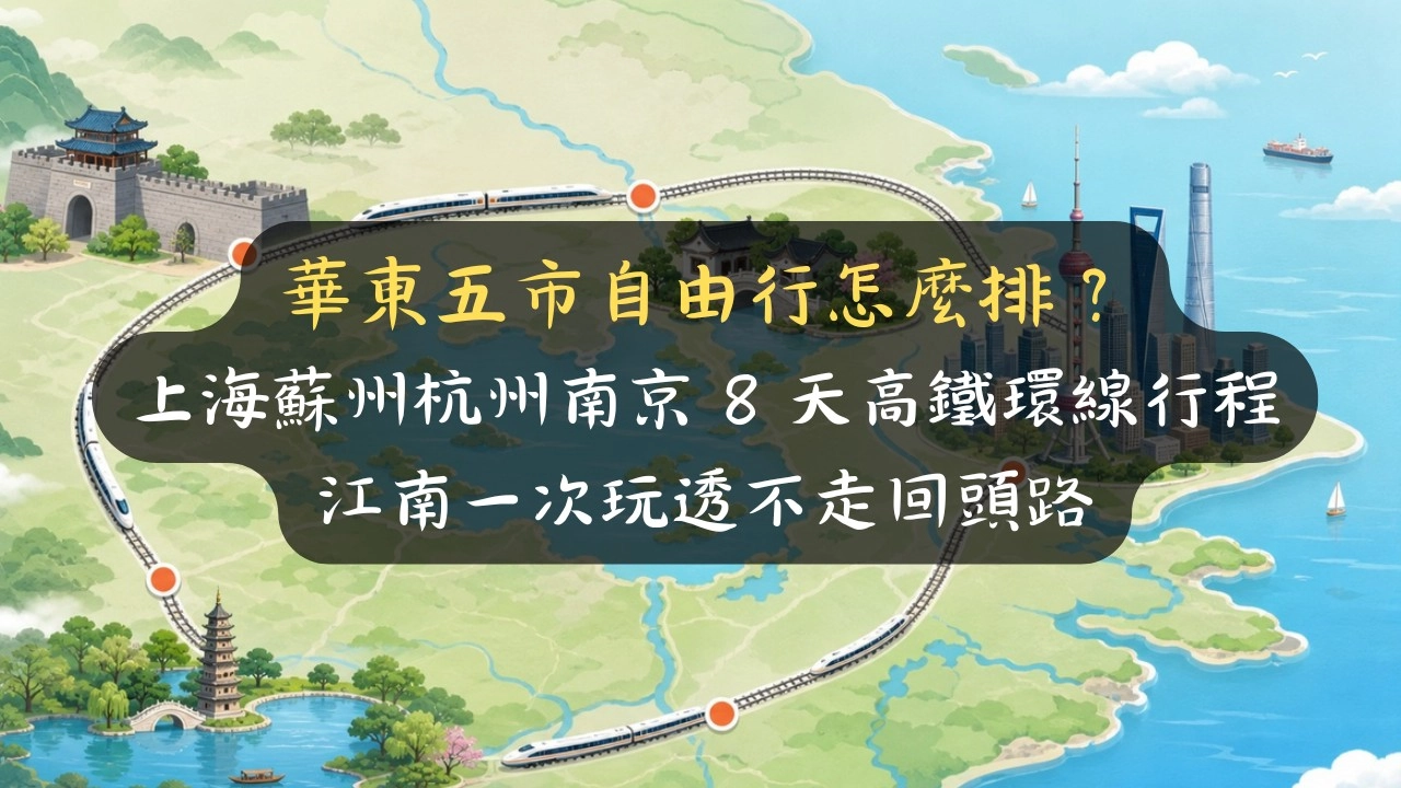華東五市自由行怎麼排？上海蘇州杭州南京 8 天高鐵環線行程，江南一次玩透不走回頭路