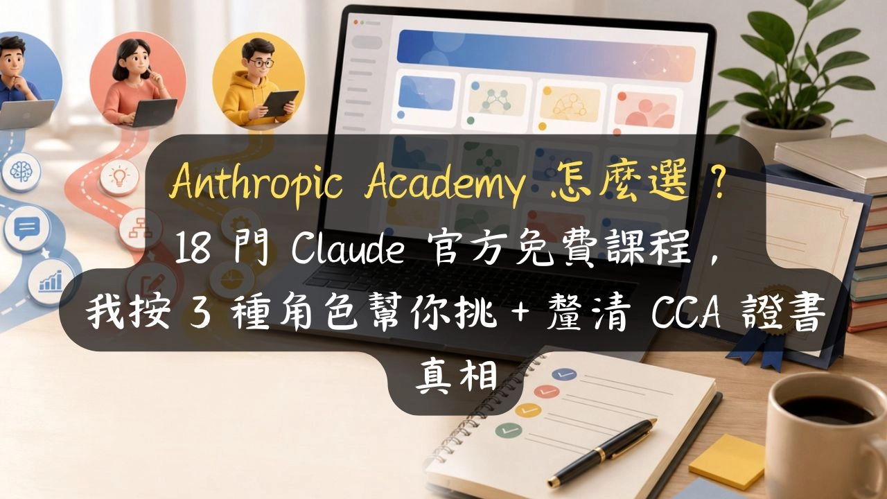 Anthropic Academy 值得學嗎？Claude 官方 18 門免費課程，3 種角色學習地圖＋CCA 證書真相