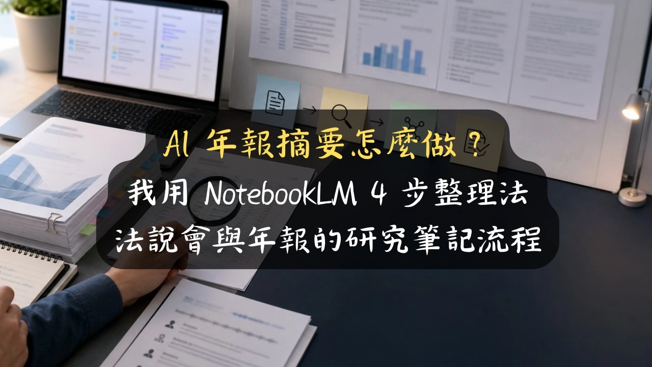 AI 年報摘要怎麼做？我用 NotebookLM 4 步整理法說會與年報的研究筆記流程