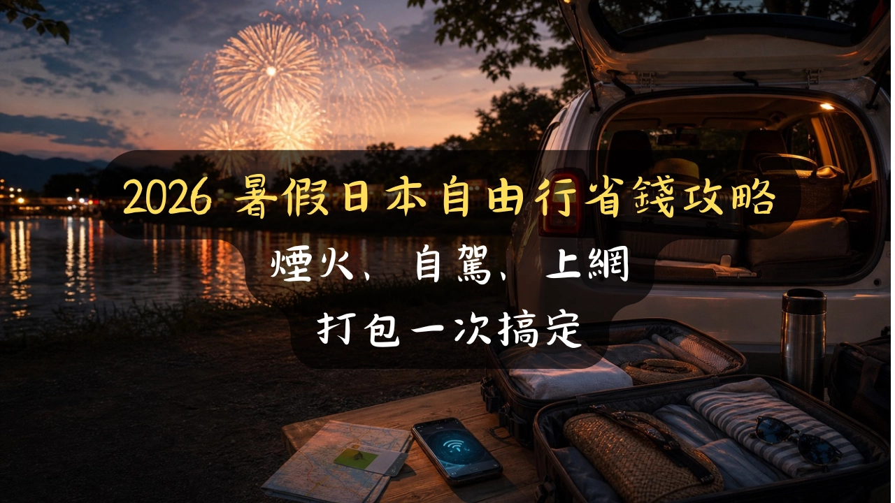 2026 暑假日本自由行省錢攻略：煙火搶票、自駕還是 JR Pass、eSIM 不踩雷，4 個決策少花好幾千