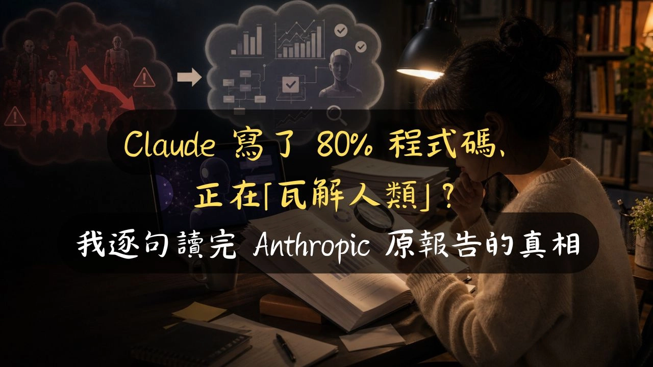 Claude 寫了 80% 程式碼、正在「瓦解人類」？我逐句讀完 Anthropic 原報告的真相