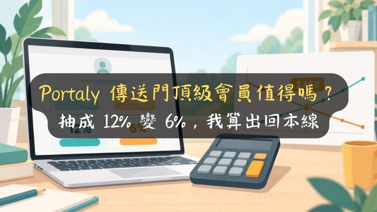 Portaly 傳送門頂級會員值得嗎？抽成 12% 變 6%，我算出回本線