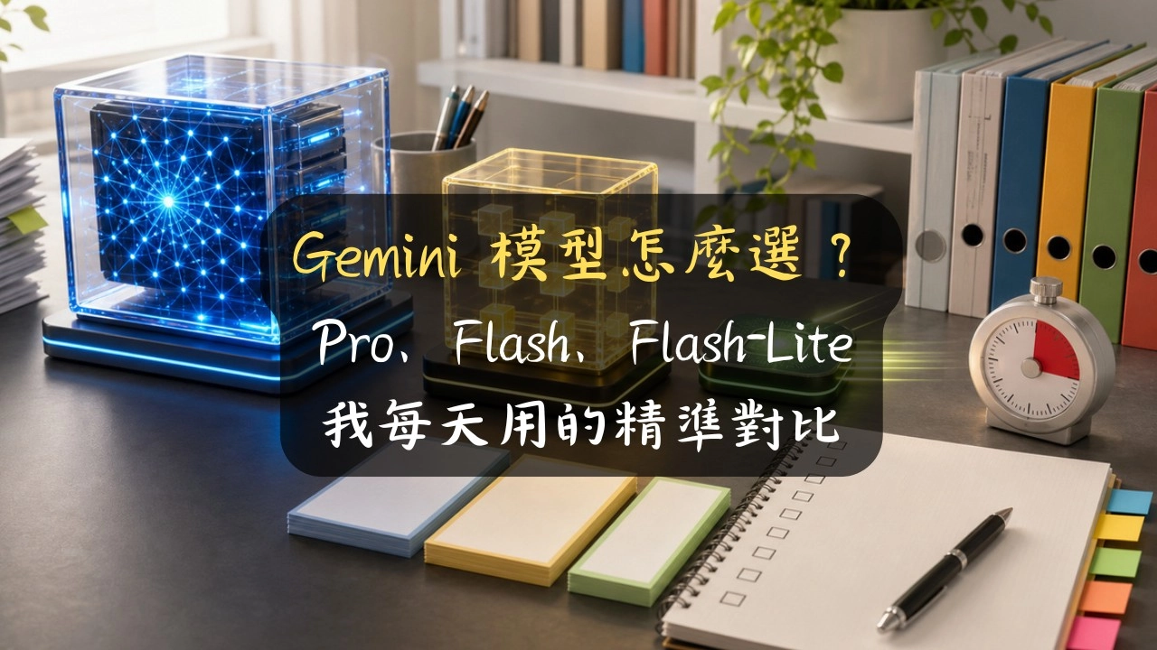 Gemini 模型怎麼選？Pro、Flash、Flash-Lite 我每天用的精準對比
