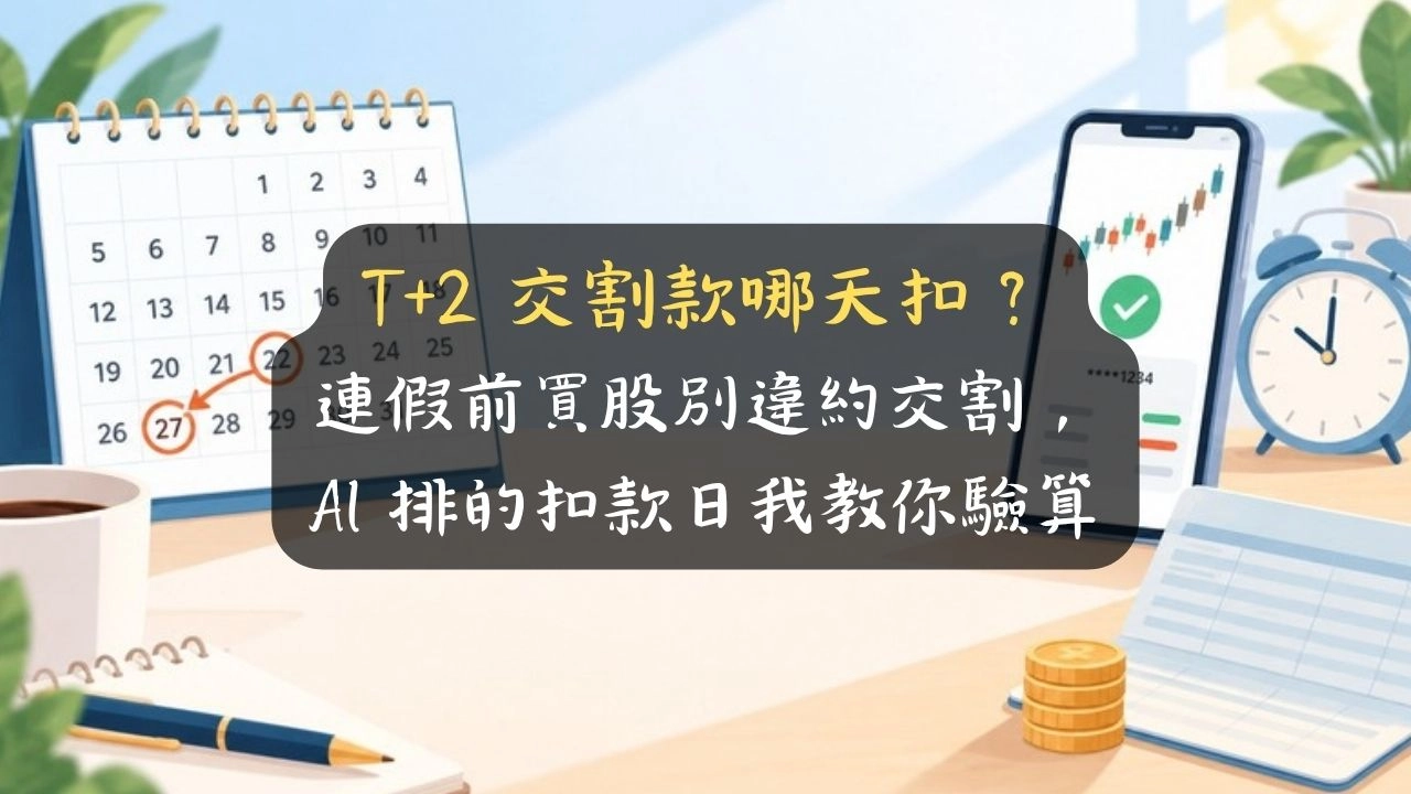 T+2 交割款哪天扣？連假前買股別違約交割，AI 排的扣款日我教你驗算