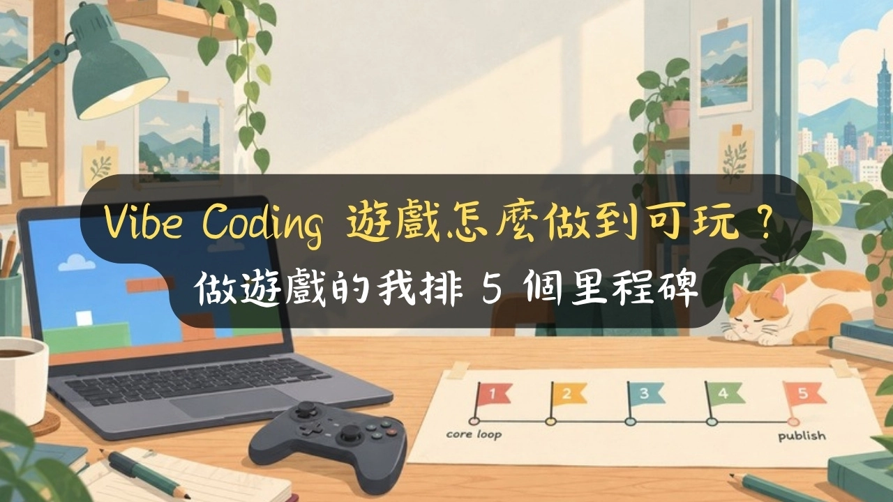Vibe Coding 遊戲怎麼做到可玩？做遊戲的我排 5 個里程碑