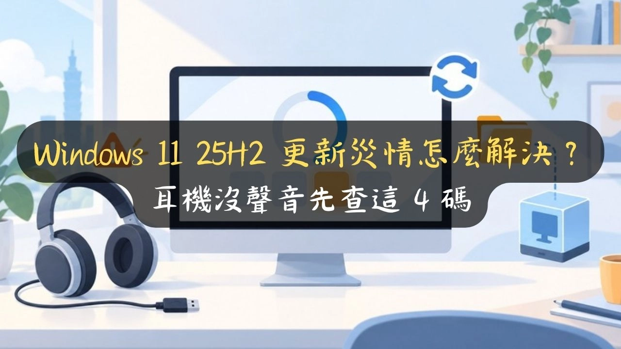 Windows 11 25H2 更新災情怎麼解決？耳機沒聲音先查這 4 碼