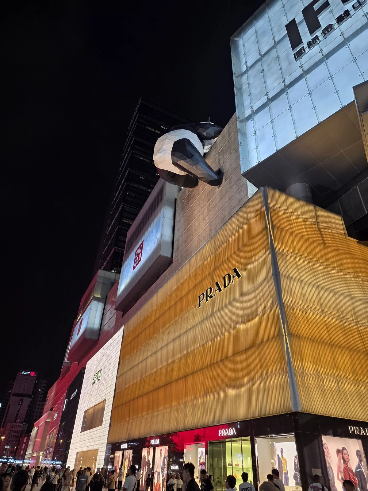春熙路 IFS 立體爬牆熊貓夜景