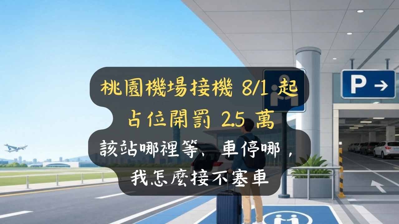 桃園機場接機 8/1 起占位開罰 2.5 萬：該站哪裡等、車停哪、我怎麼接不塞車