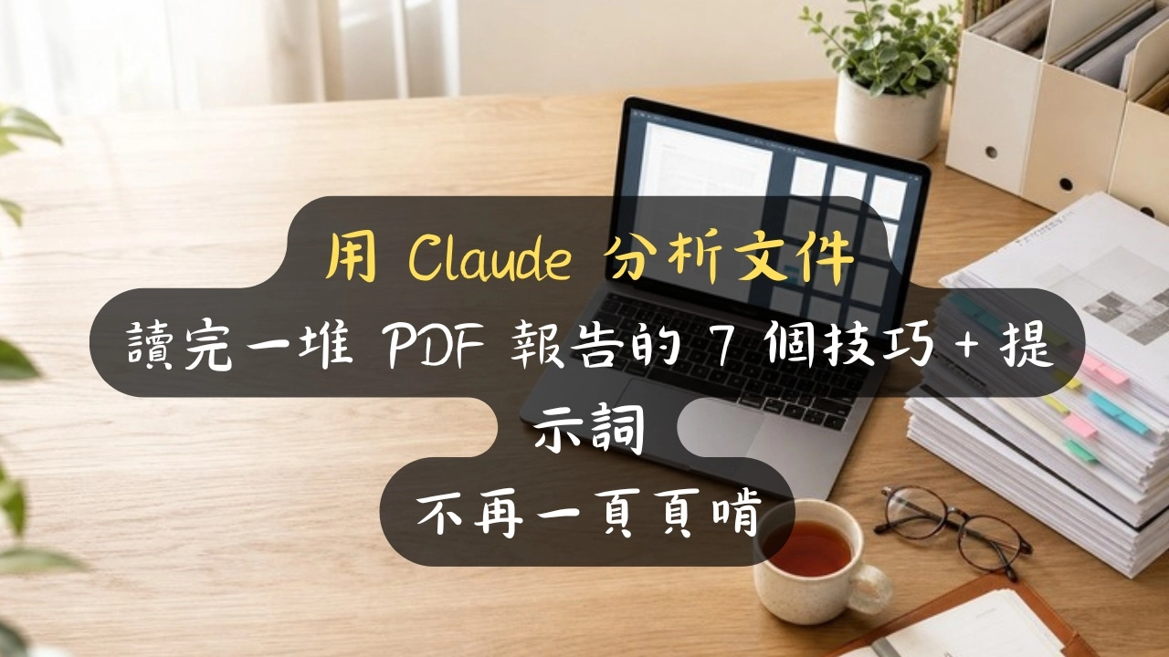 用 Claude 分析文件：讀完一堆 PDF 報告的 7 個技巧＋提示詞，不再一頁頁啃