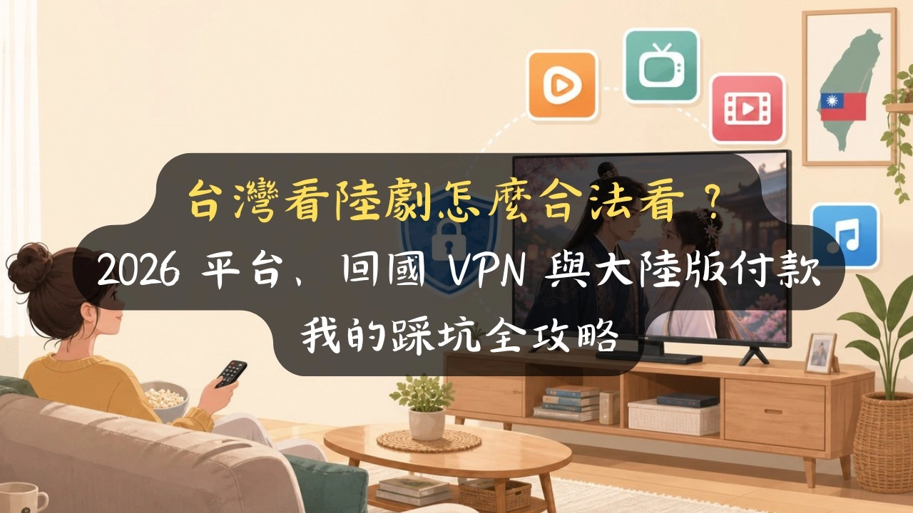 台灣看陸劇怎麼合法看？2026 五大平台＋回國 VPN，別為一部劇亂訂年約
